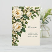 Ivory Roses & Emerald Mother of the Bride Thanks 招待状 (スタンド正面)
