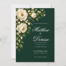 Ivory Roses & Emerald Romantic Winter Wedding