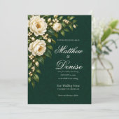 Ivory Roses & Emerald Romantic Winter Wedding 招待状 (スタンド正面)