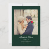 Ivory Roses & Emerald Romantic Winter Wedding 招待状 (裏面)