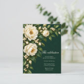 Ivory Roses & Emerald Wedding Reception 出欠カード (スタンド正面)