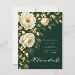 Ivory Roses & Emerald Welcome Drinks 出欠カード