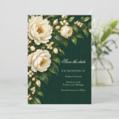 Ivory Roses & Emerald Winter Save the Date 招待状 (スタンド正面)