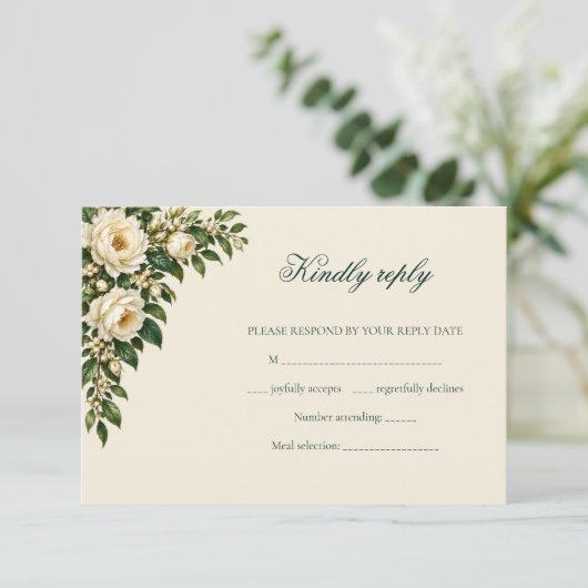Ivory Roses & Emerald Winter Wedding RSVP (スタンド正面)
