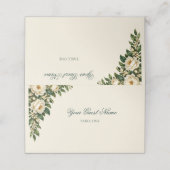 Ivory Roses & Emerald Your Place at Our Wedding プレイスカード (外部開封)