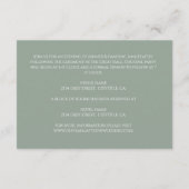  Ivory Roses Sage Green Floral  Elegant Wedding  エンクロージャーカード (裏面)