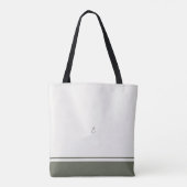 Ivory Sage Green Floral Line Art Minimalist Zen トートバッグ (裏面)
