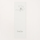 Ivory Sage Green Floral Line Art Minimalist Zen ヨガマット (正面)