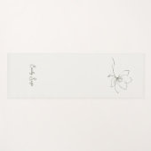 Ivory Sage Green Floral Line Art Minimalist Zen ヨガマット (正面(横))