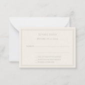 Ivory sage green wedding response RSVP ノートカード (正面)