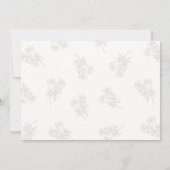 Ivory & Sand | シックな花柄の結婚式の事前案内状 セーブザデート (裏面)