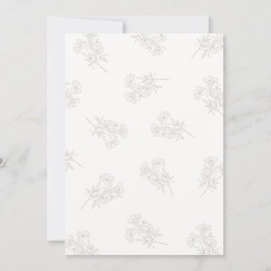 Ivory & Sand | Botanical Oval Wedding 招待状 (裏面)