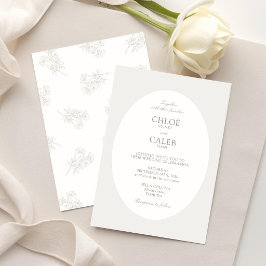 Ivory & Sand | Botanical Oval Wedding 招待状