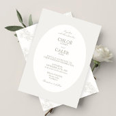 Ivory & Sand | Botanical Oval Wedding 招待状