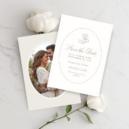 Ivory & Sand | Chic Couple Script Wedding セーブザデート