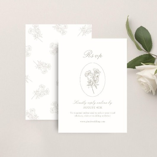 Ivory & Sand | Chic Floral Wedding  出欠カード