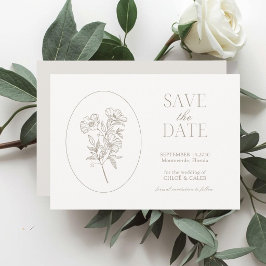 Ivory & Sand | Chic Floral Wedding Save the Date セーブザデート