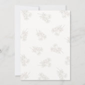 Ivory & Sand | Stripe Botanical Oval Wedding 招待状 (裏面)