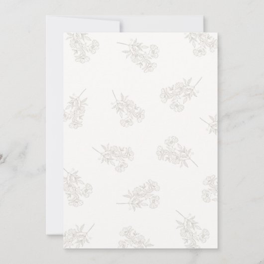 Ivory & Sand | Stripe Botanical Oval Wedding 招待状 (裏面)