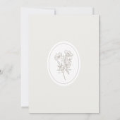 Ivory & Sand | Stripe Botanical Oval Wedding 招待状 (裏面)
