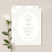 Ivory & Sand | Stripe Botanical Wedding Invitation 招待状