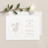 Ivory & Sand | Stripe Floral Wedding Save the Date セーブザデート