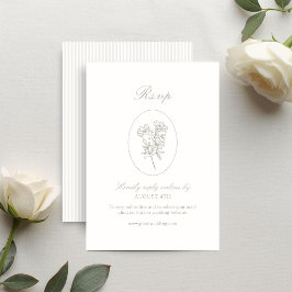 Ivory & Sand | Stripes Floral Wedding  出欠カード