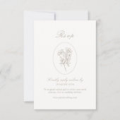 Ivory & Sand | Stripes Floral Wedding  出欠カード (正面)