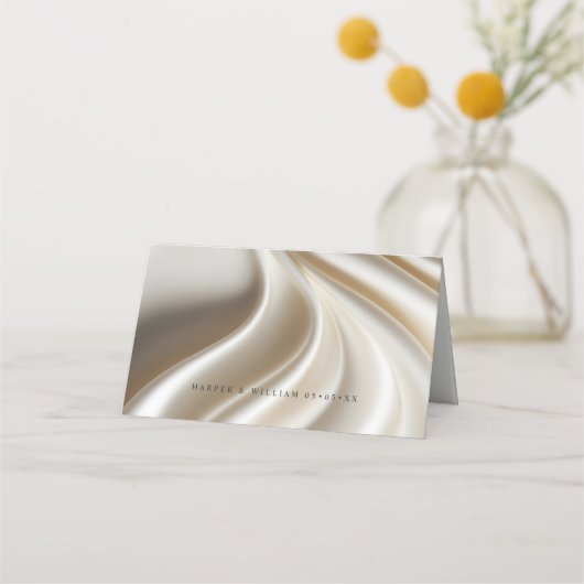 Ivory Satin wedding place card プレイスカード (裏面)