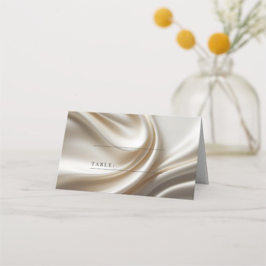 Ivory Satin wedding place card プレイスカード (正面)
