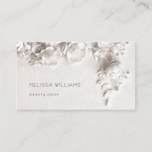 Ivory Sculptural 3D Flowers 名刺 (正面)