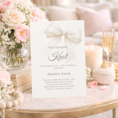 Ivory She's tying the knot bow Bridal Shower 招待状