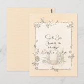 Ivory Shiny Elegant Sparkly Save the Date ポストカード (正面/裏面)