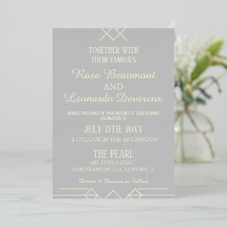 Ivory & Silver Luxe Wedding Invitation 箔招待状