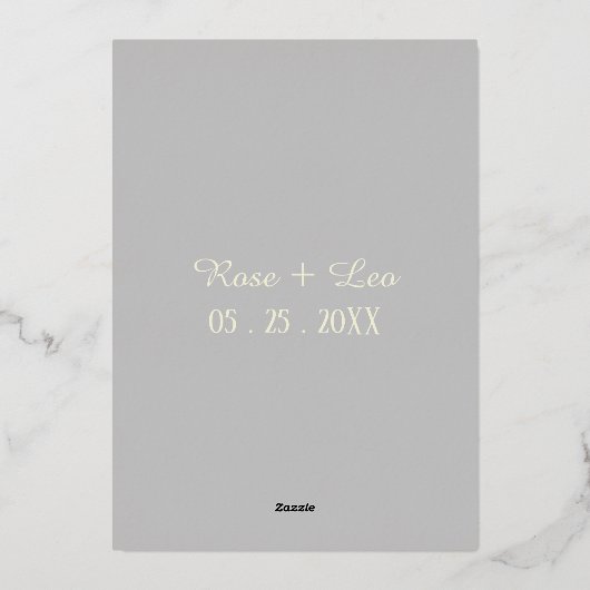 Ivory & Silver Luxe Wedding Invitation 箔招待状 (裏面)