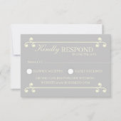 Ivory & Silver Luxury Wedding RSVP Card (正面)