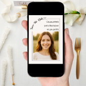 Ivory simple modern photo Birthday Save the Date セーブザデート