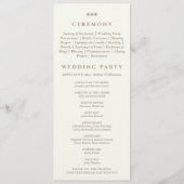 Ivory Simple Pearl Christian Wedding Program プログラム (裏面)