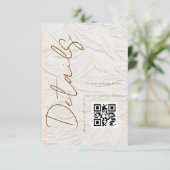 Ivory Simple QR code Wedding Details  エンクロージャーカード (スタンド正面)