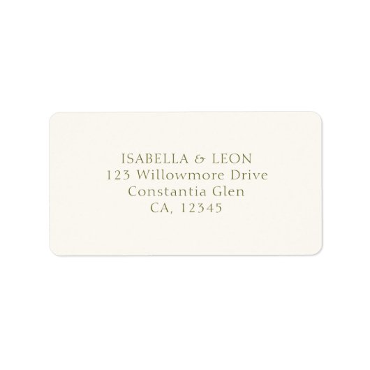 Ivory | Simple Wedding Address ラベル (正面)