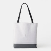 Ivory Slate Gray Floral Line Art Minimalist Zen トートバッグ (裏面)