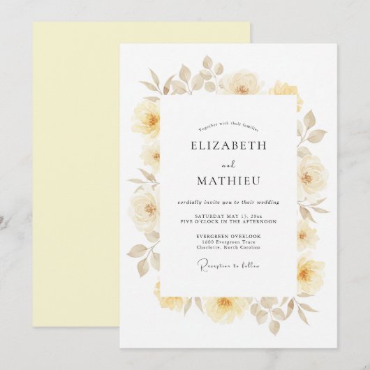 Ivory Splendid Spring Wedding 招待状 (正面/裏面)