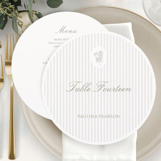 Ivory Stripes  | Minimalist Botanical Wedding メニュー