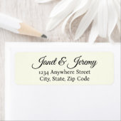 Ivory Stylized Names Wedding Address ラベル (インサイチュ)