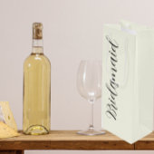 Ivory Stylized Script Wedding Bridesmaid ワインギフトバッグ