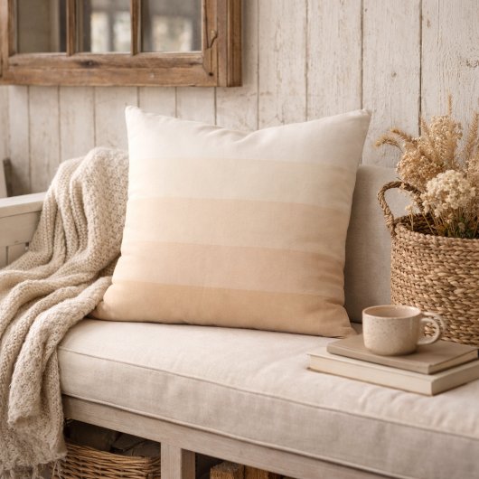 Ivory Sunrise Fade Throw Pillow クッション