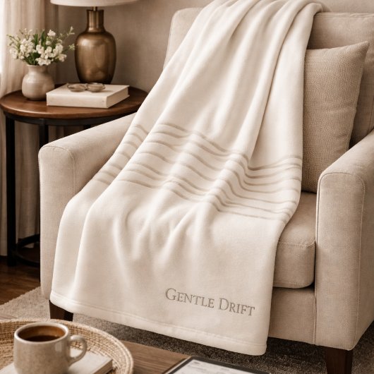 Ivory Taupe Drift Fleece Blanket フリースブランケット