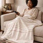 Ivory Taupe Drift Fleece Blanket フリースブランケット