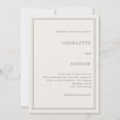 Ivory taupe elegant simple quiet luxury wedding 招待状 (正面)