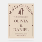 Ivory & Taupe Minimalist Entry Sign アクリルサイン (正面)